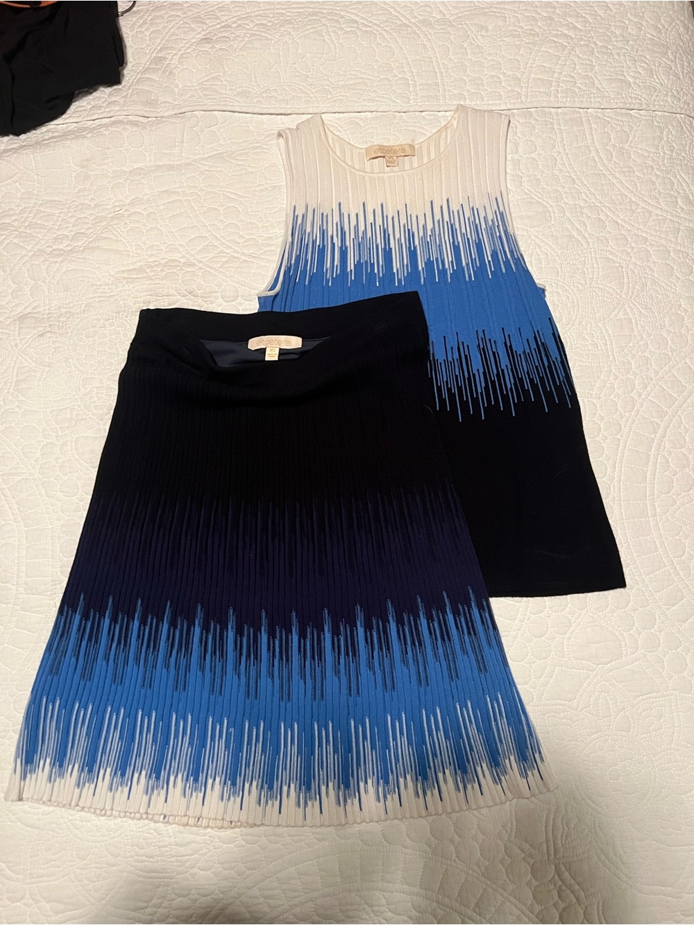 Etcetera matching sweater tank and skirt set